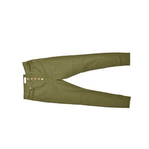 NEW LOFT Women's High Waist Skinny Ankle Jeans Size 26/2 Green Exposed Buttons